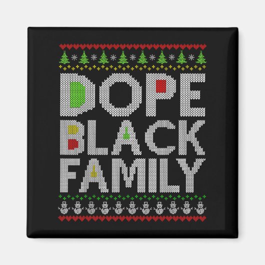 Black Family 2025 Afro Christmas Tree Santa Pj Mat Magneet (Voorkant)