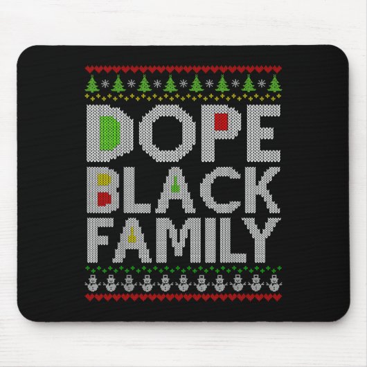 Black Family 2025 Afro Christmas Tree Santa Pj Mat Muismat (Voorkant)