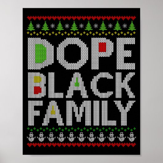 Black Family 2025 Afro Christmas Tree Santa Pj Mat Poster (Voorkant)