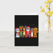 Black Family Christmas Afro African American Santa Kaart (Gele Bloem)