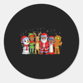 Black Family Christmas Afro African American Santa Ronde Sticker (Voorkant)