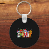 Black Family Christmas Afro African American Santa Sleutelhanger (Voorkant)