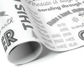 Black Family Christmas Typography Wrapping Paper Cadeaupapier (Rol Hoek)