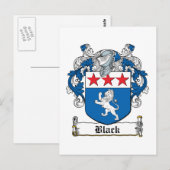 Black Family Crest Briefkaart (Voorkant / Achterkant)
