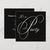 Black Fancy Formal Event Invitation Kaart (Voorkant / Achterkant)