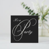 Black Fancy Formal Event Invitation Kaart (Staand voorkant)