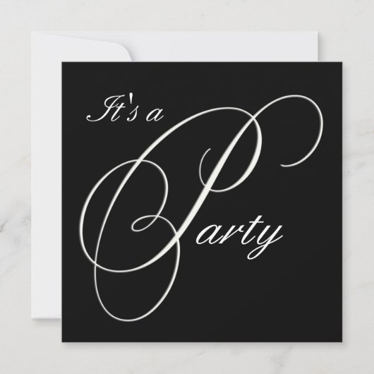 Black Fancy Formal Event Invitation Kaart (Voorkant)