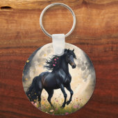 Black Fantasy Horse voor de maan, Sleutelhanger (Voorkant)