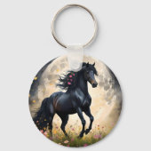 Black Fantasy Horse voor de maan, Sleutelhanger (Achterkant)