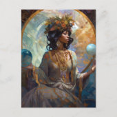 Black Fantasy Sorceress Magic Fantasy Briefkaart (Voorkant)