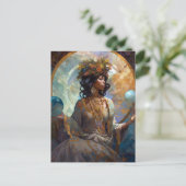 Black Fantasy Sorceress Magic Fantasy Briefkaart (Staand voorkant)