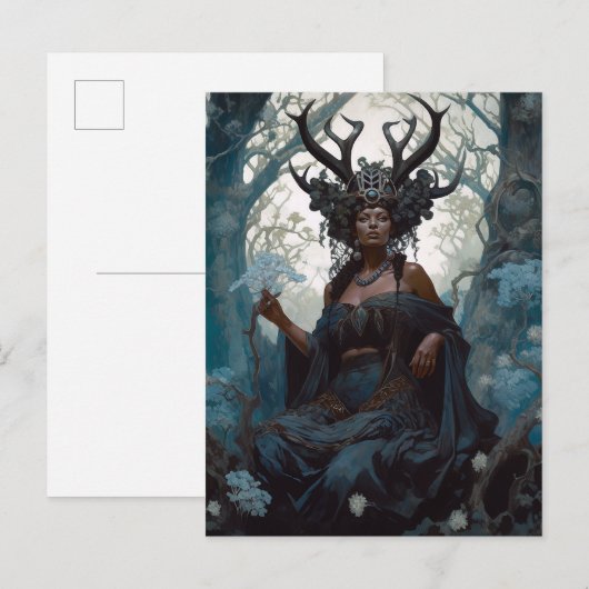 Black Fantasy Sorceress Magic Fantasy Briefkaart (Voorkant / Achterkant)