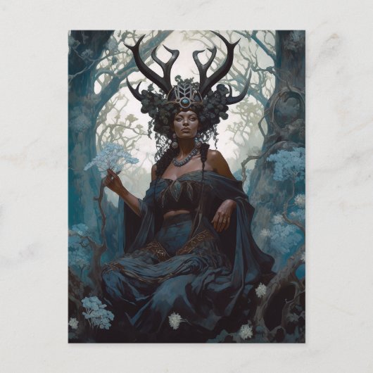 Black Fantasy Sorceress Magic Fantasy Briefkaart (Voorkant)