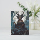Black Fantasy Sorceress Magic Fantasy Briefkaart (Staand voorkant)