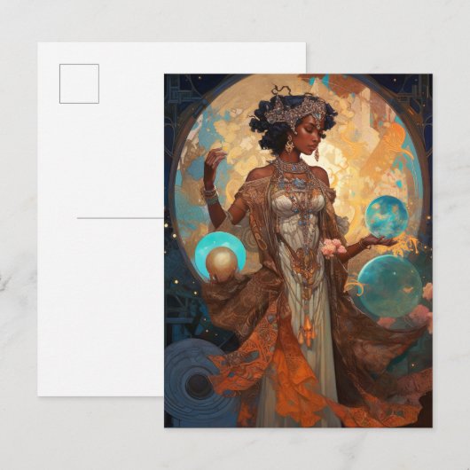 Black Fantasy Sorceress Magic Fantasy Briefkaart (Voorkant / Achterkant)