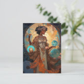 Black Fantasy Sorceress Magic Fantasy Briefkaart (Staand voorkant)