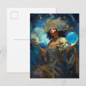Black Fantasy Sorceress Magic Fantasy Briefkaart (Voorkant / Achterkant)