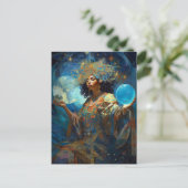 Black Fantasy Sorceress Magic Fantasy Briefkaart (Staand voorkant)