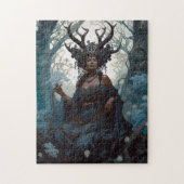 Black Fantasy Sorceress Magic Fantasy Legpuzzel (Verticaal)