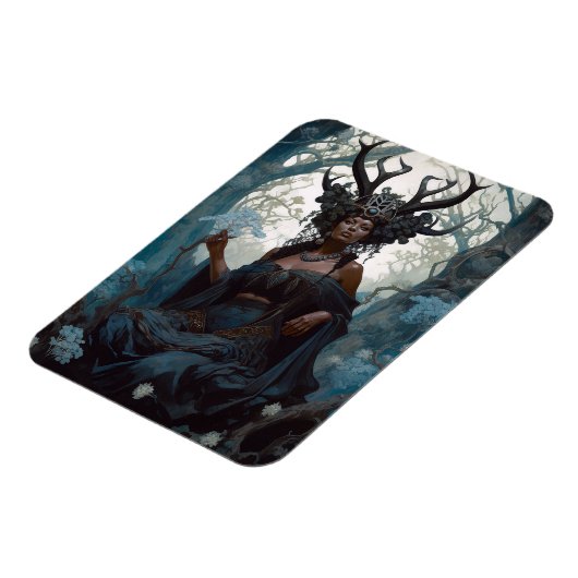 Black Fantasy Sorceress Magic Fantasy Magneet (Linkerzijde)