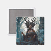 Black Fantasy Sorceress Magic Fantasy Magneet (Voorkant / Achterkant)