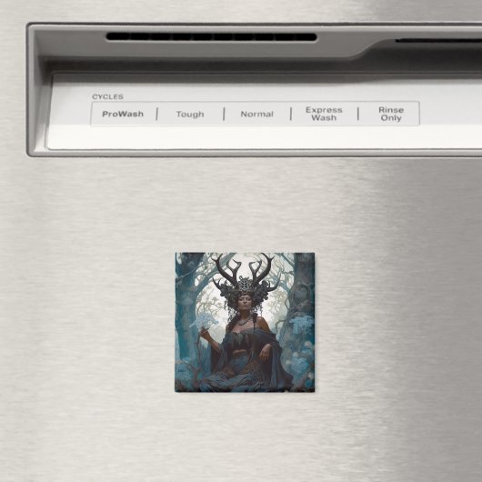 Black Fantasy Sorceress Magic Fantasy Magneet (Insitu (Vaatwasser))