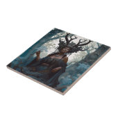 Black Fantasy Sorceress Magic Fantasy Tegeltje (Zijkant)