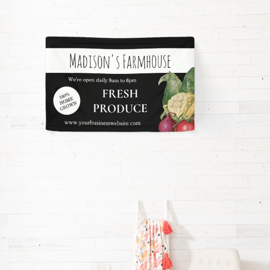 Black Farmhouse Produce Boerderij Business Banner (Insitu)