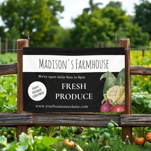 Black Farmhouse Produce Boerderij Business Banner