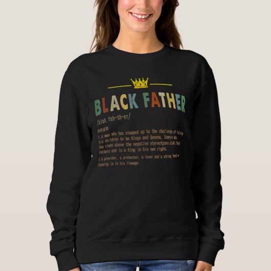 Black Father Classic New Dad Vaderdag 4 Trui (Voorkant)