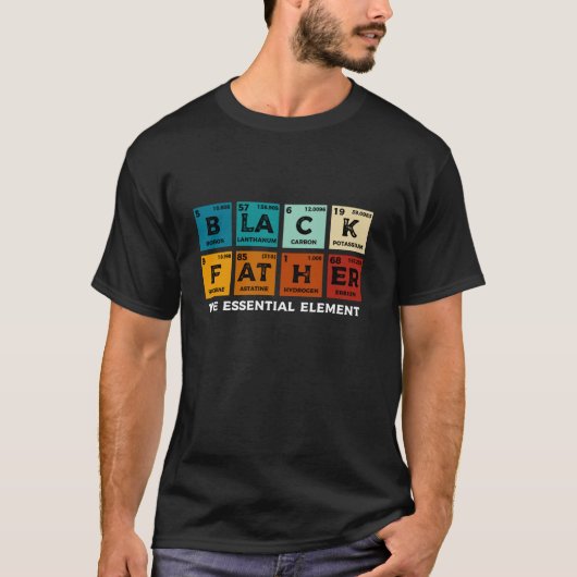 Black Father Essential Element Father's Day Grappi T-shirt (Voorkant)