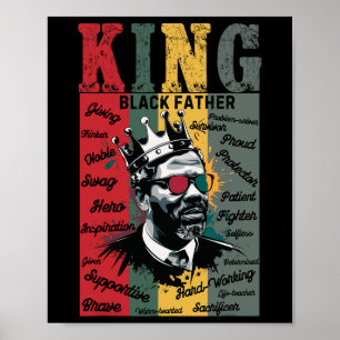Black Father King Black Lives Probleem Zwarte gesc Poster