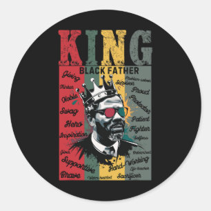 Black Father King Black Lives Probleem Zwarte gesc Ronde Sticker