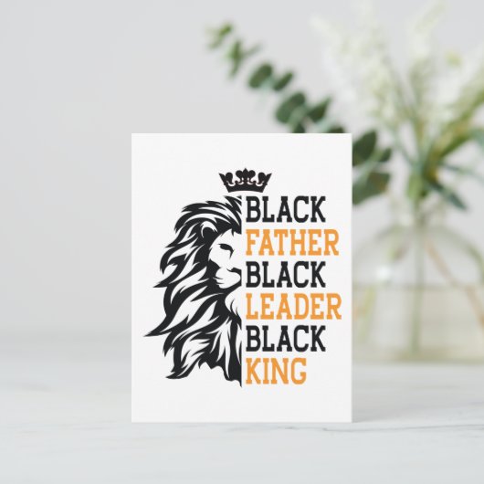 Black Father Leader Black King Fathers Dag Briefkaart (Staand voorkant)