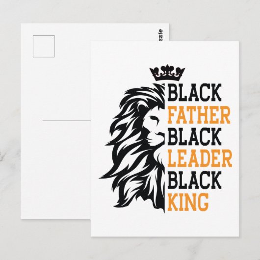 Black Father Leader Black King Fathers Dag Briefkaart (Voorkant / Achterkant)