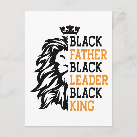 Black Father Leader Black King Fathers Dag Briefkaart (Voorkant)