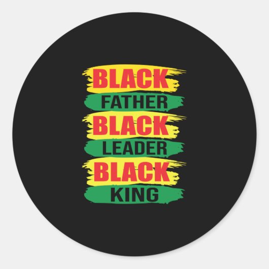 Black Father Leader King (2) Ronde Sticker (Voorkant)