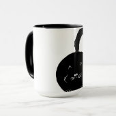 Black fatty cat mug mok (Voorkant links)