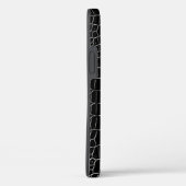 Black Faux Crocodile Leather Personated Name Case-Mate iPhone Case (Achterkant / Rechts)