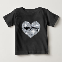 Black Faux diamanten hart 'I Love Bling'-ontwerp