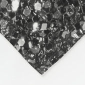 Black Faux Glitter. Fleece Deken (Hoek)