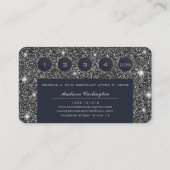 Black Faux Glitter Shimmer Texture Klantenkaartje (Achterkant)
