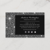 Black Faux Glitter Shimmer Texture Visitekaartje (Achterkant)