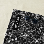 Black Faux Glitter Strandlaken (In situ)