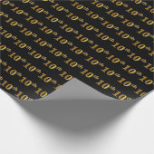 Black, Faux Gold 10e (tiende) gebeurtenis Cadeaupapier (Hoek)