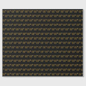 Black, Faux Gold 11e (Elfde) gebeurtenis Cadeaupapier (Vlak)