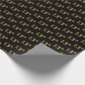 Black, Faux Gold 13de (dertiende) gebeurtenis Cadeaupapier (Hoek)