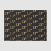 Black, Faux Gold 13de (dertiende) gebeurtenis Tissuepapier (Voorkant)