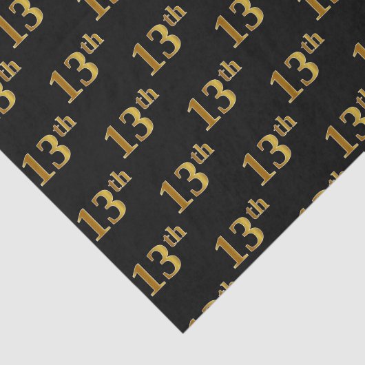 Black, Faux Gold 13de (dertiende) gebeurtenis Tissuepapier (Detail)