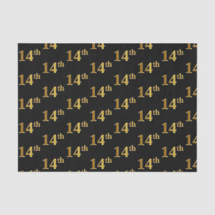 Black, Faux Gold 14e (veertiende) gebeurtenis Tissuepapier
